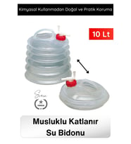 #Bidon Kamp Karavan Piknik Dağcılık Katlanır Su Bidonu 10 Litre Musluklu Akordiyon Su Deposu BPA Fre