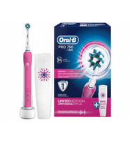 Oral-B Pro 750 Pembe Şarj Edilebilir Seyahat Kabı Hediyeli Diş Fırçası
