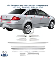 FİAT LİNEA KROM SET 17 PARÇA 2007-2018 PASLANMAZ Çelik (Gümüş)