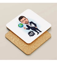 Kişiye Özel Global Erkek Karikatürlü Bardak Altlığı