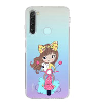 Xiaomi Redmi Note 8  Kamera Korumalı Kapak Vespagirl Tasarımlı Şeffaf  Kılıf