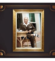 Özel Seri Paspartulu Çerçeveli Atatürk Tablo l56 (Gold)