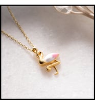Gümüşistan 925 Ayar Gümüş Pembe Flamingo Kolye