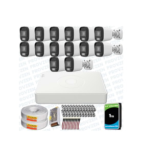 Provzen UNV Full HD 14 Kamera Renkli Gece Görüş Mikrofonlu Olay Anında bildirim