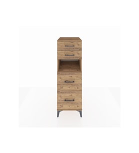 Kronos Dolap Tek Raflı 4 Çekmeceli 44x59x134 Çam-Çam