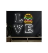 LOVE Yazılı ve Şekilli Neon Tabela