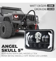 5" RGB Kuru Kafa Angel Skull Off Road Led Lambası Jeep Wrangler & Cherokee & Ln106 Uyumlu Far