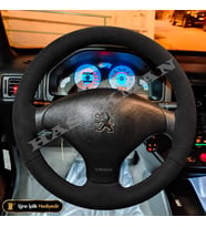 Peugeot 206 Dikme Direksiyon Kılıfı Alcantara Süet Monza Black XR-XS-XT-GTI-İnce Kollu Tipler 1998-2003