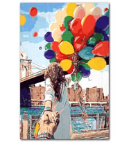 CakatabloRetro Balon ve Sevgili Şekilli Görsel MDF Tablo