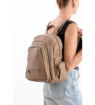 Suni Deri Kadın Sırt Çantası 35*25 Cm Mega Bag Günlük Kullanıma Uygun Çok Cepli İçi Astarlı
