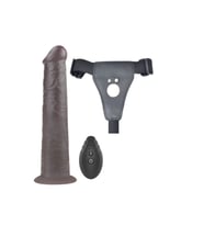 Belden Bağlamalı 25cm Çift Katmanlı Silikon Uzaktan Kumandalı Hareketli Strapon Dildo