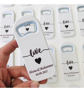 25Adet Love Yazılı Siyah beyaz Baskılı Açacak Magnet Söz, Nişan, Nikah, Yenidoğan ve düğün magneti