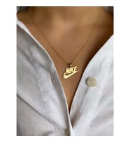 Kişiye Özel Nike Logo Kolye 925K Gümüş (Gold)