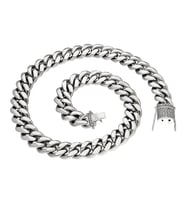 Chavin 46 cm. 14 mm. Taşlı Çelik Bayan Zincir Kolye ep08