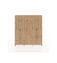 Arges Gardrop 11 Raflı 4 Çekmeceli 2 Askılı 220x30x243 Çam-Çam