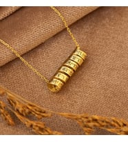 DKMN Gümüş 925 Ayar Kıvrımlı Ayet-el Kürsi Gümüş Kolye (Gold)