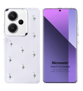 Microsonic Xiaomi Redmi Note 13 Pro Plus 5G Kılıf PrettyCharm Tulip (Yeşil)