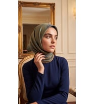 Levidor Elya Eşarp Etnik Desen Yeşil
