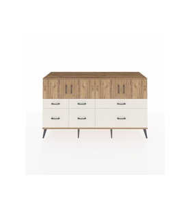 Kronos Konsol 4 Raflı 6 Çekmeceli 4 Kapaklı 176x59x99 Çam-Çam/Aytaşı