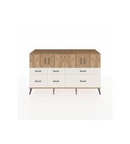 Kronos Konsol 4 Raflı 6 Çekmeceli 4 Kapaklı 176x59x99 Çam-Çam/Aytaşı