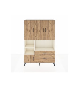 Arges Gardrop 7 Raflı 2 Çekmeceli 5 Kapaklı 132x30x195 Aytaşı-Çam