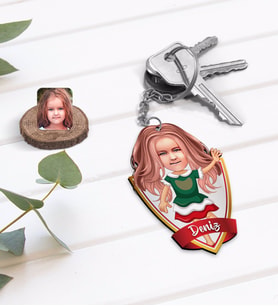 BK Gift Kişiye Özel İsimli Kız Çocuk Karikatürlü Ahşap Anahtarlık-18