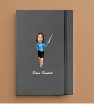 Kişiye Özel Öğretmen Kadın Model 13x21 Gri Defter-41