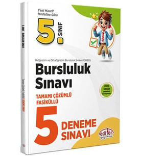 5. Sınıf Bursluluk Sınavı Tamamı Çözümlü 5 Deneme Sınavı Data Yayınları