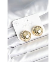 Pirinç Gold Renk Zirkon Taşlı Kadın Küpe - Tj-Bkp11292