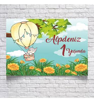 Balon Temalı Doğum Günü Afişi
