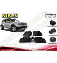 Dacıa Duster 2010- 3D Paspas (Siyah - Beyaz)