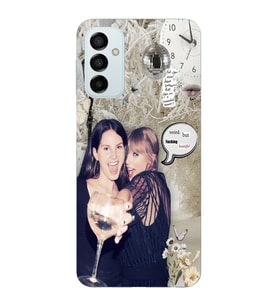 Samsung Galaxy M14 Uyumlu Lana Del Rey ve Taylor Swift Desenli Şeffaf Telefon Kılıfı