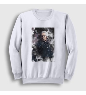 Presmono Unisex Beyaz Geralt Of Rivia Dizi Witcher Sweatshirt 321153tt (Beyaz)