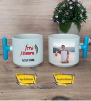 İcra Memuru Kupa Bardak Fotoğraflı T Mavi Kulplu İcra Memuruna Memura Hediye