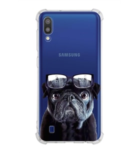 PrintiFy Samsung Galaxy M10 Uyumlu Köpek 3 Baskılı Şeffaf Köşe Korumalı Antişok Kılıf