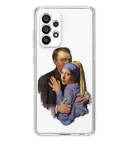 Samsung Galaxy A52 Uyumlu Van Gogh & İnci Küpeli Kız Tasarımlı Şeffaf Telefon Kılıfı