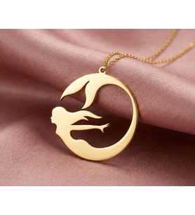 Kişiye Özel Tasarım Deniz Kızı Kolye 925K Gümüş (Gold)