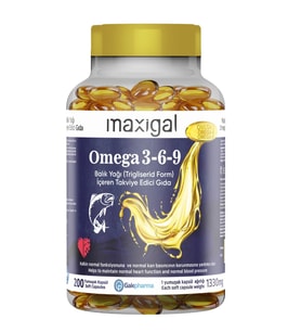 Maxigal Omega 3,6,9 Balık Yağı ( Trigliserid Form) 200 Kapsül İçeren Takviye Edici Gıda