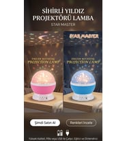 Yıldız Projektörü Gece Lambası ve Rengarenk Dönen Cosmos Projeksiyon Lambası