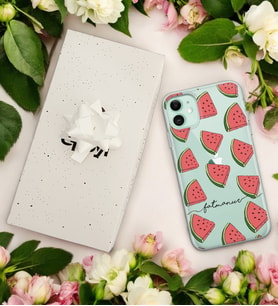 Karpuz Dilim Tasarımlı Kişiye Özel Şeffaf Telefon Kılıfı (Tüm Telefon Modelleri Mevcuttur.) - Hediye Kutulu