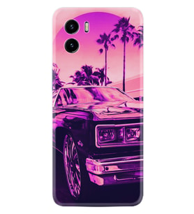 Vivo Y15S Y32 Y33S Y51 Y53S Kılıf Desemli Silikon Mor Araba 1711