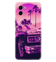 Vivo Y15S Y32 Y33S Y51 Y53S Kılıf Desemli Silikon Mor Araba 1711