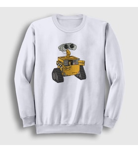 Presmono Unisex Beyaz Cute Wall E Eve Sweatshirt 427298tt (Beyaz)