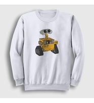 Presmono Unisex Beyaz Cute Wall E Eve Sweatshirt 427298tt (Beyaz)