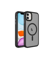 Apple iPhone 12 Uyumlu Kılıf Mat Arka Yüzey Wireless Şarj Özellikli Zore Flet M-safe Kapak (Siyah)