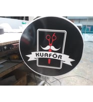 Kuaför Salonu 3D Çift Taraflı Motorlu Dönen Led Işıklı Tabela 60 Cm Çapında