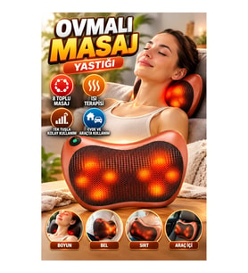 8 Toplu Isıtmalı Masaj Yastığı – Boyun Bel Sırt ve Araç İçi Kullanım