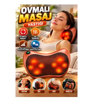 8 Toplu Isıtmalı Masaj Yastığı – Boyun Bel Sırt ve Araç İçi Kullanım