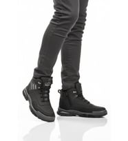 Ayakmod Siyah Gri Kaymaz Taban Fermuarlı Unisex Outdoor Bot 444 G (Siyah-Gri)