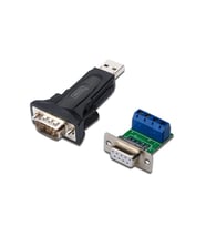 Digitus USB Erkek  RS-485 (klemens) çevirici.
RS-485 tarafı için klemens adaptörü ve USB tarafı için 80 cm uzatma kablosu (USB-A erkek  USB- Dişi) ürünle birlikte gelmektedir.